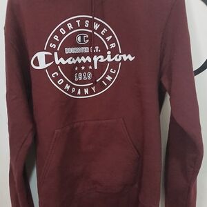 Champion Red Sweatshirt Iconic Logo Design